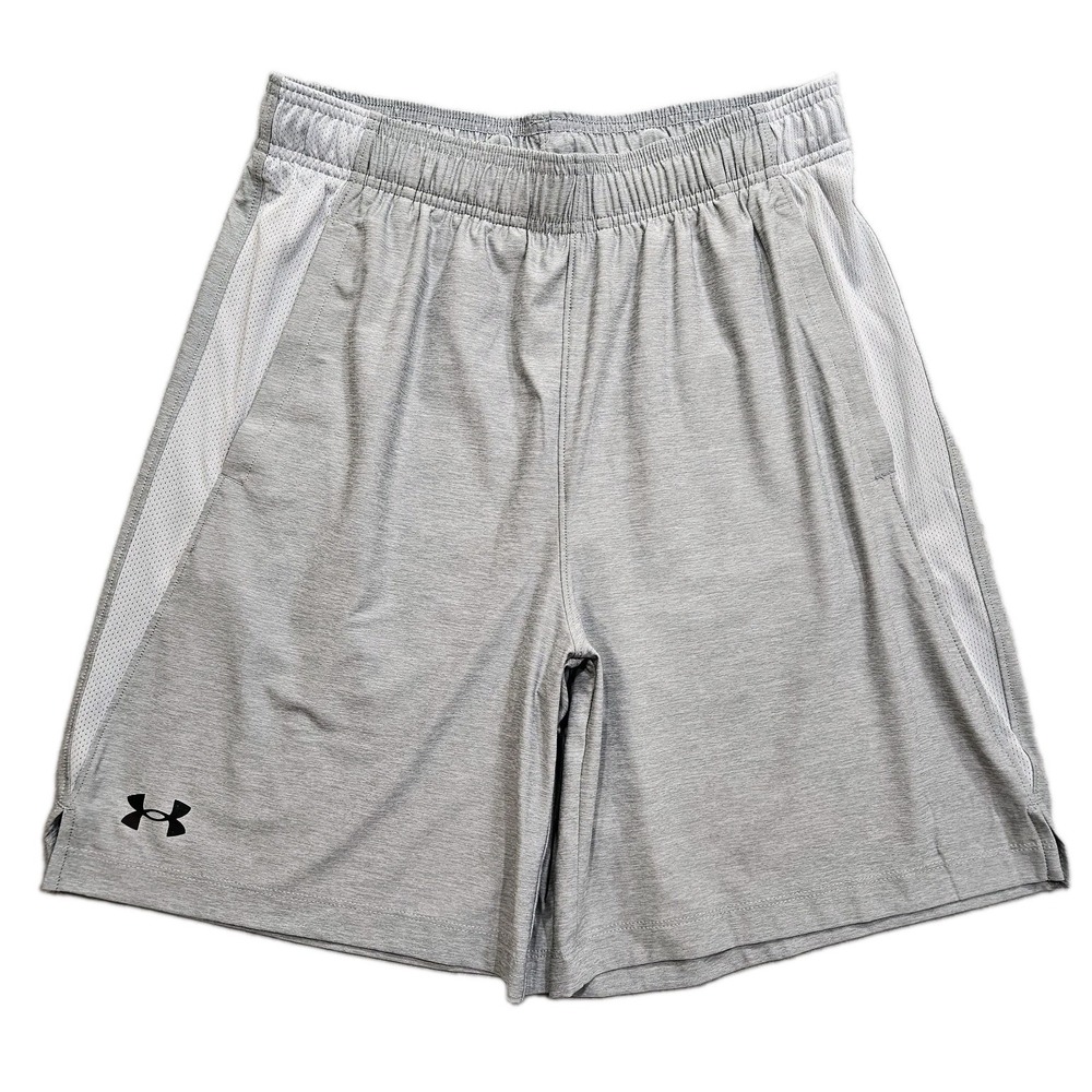 Under Armour Tech Vent 8 in Shorts Mens Medium Heather Gray Loose Fit Drawstring